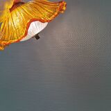 Hanging lamp in multiple layers glass and brass, by Vitrika Denmark 1980s