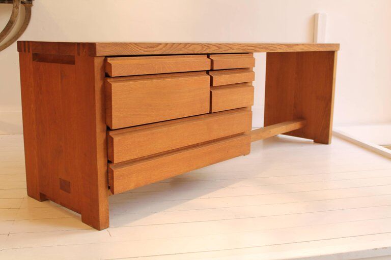 Office hairdresser "R 05" massive Elm designed by Pierre Chapo circa 1965
