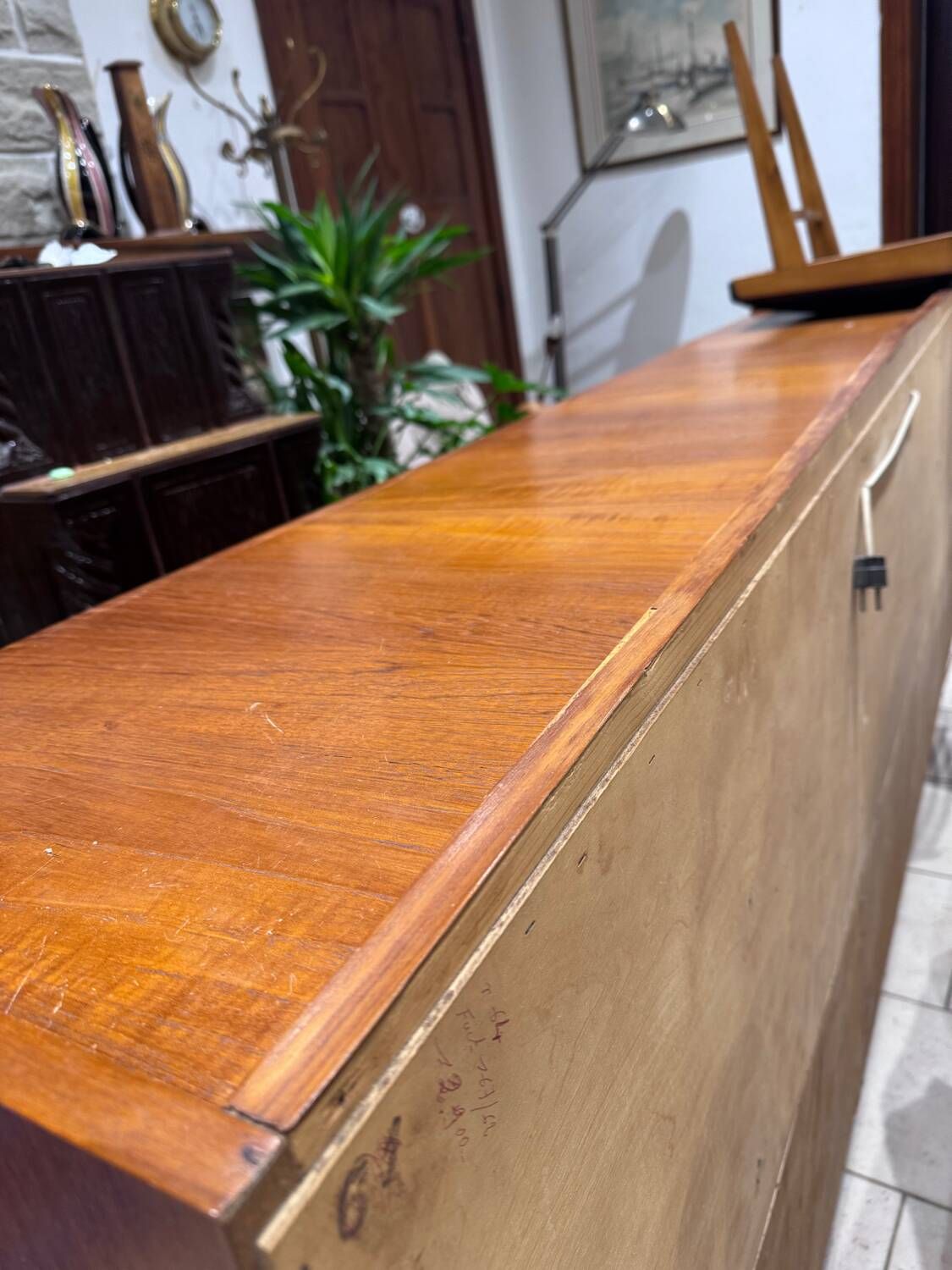Large Scandinavian teak sideboard with bar, 1960s