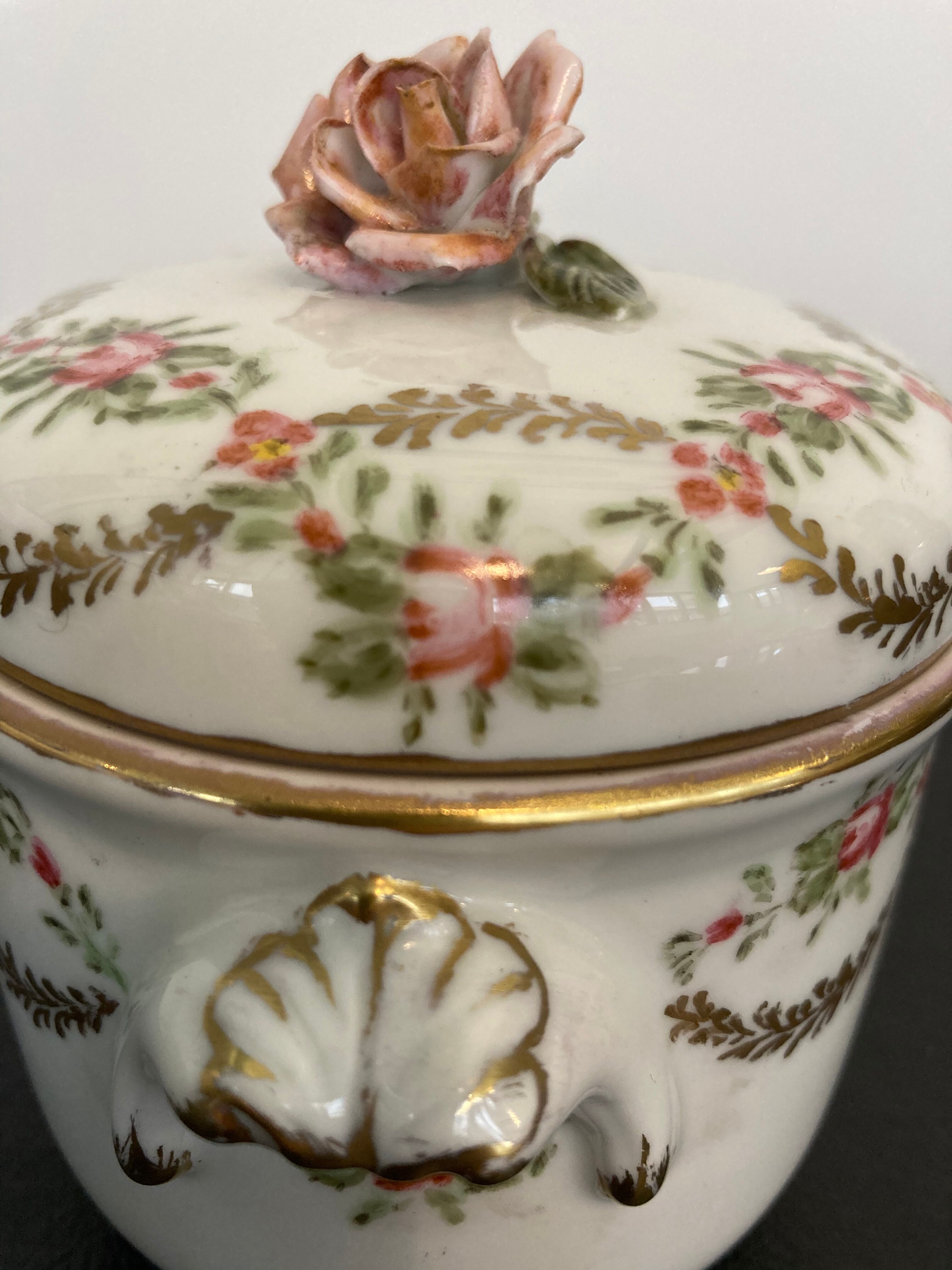 Louis XVI style Chamart Limoges porcelain sugar bowl