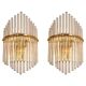 Pairs of magnificent crystal stem wall lights by Christoph Palme, Germany, 1970s.