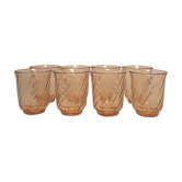 Set of 8 pink Arcoroc glasses