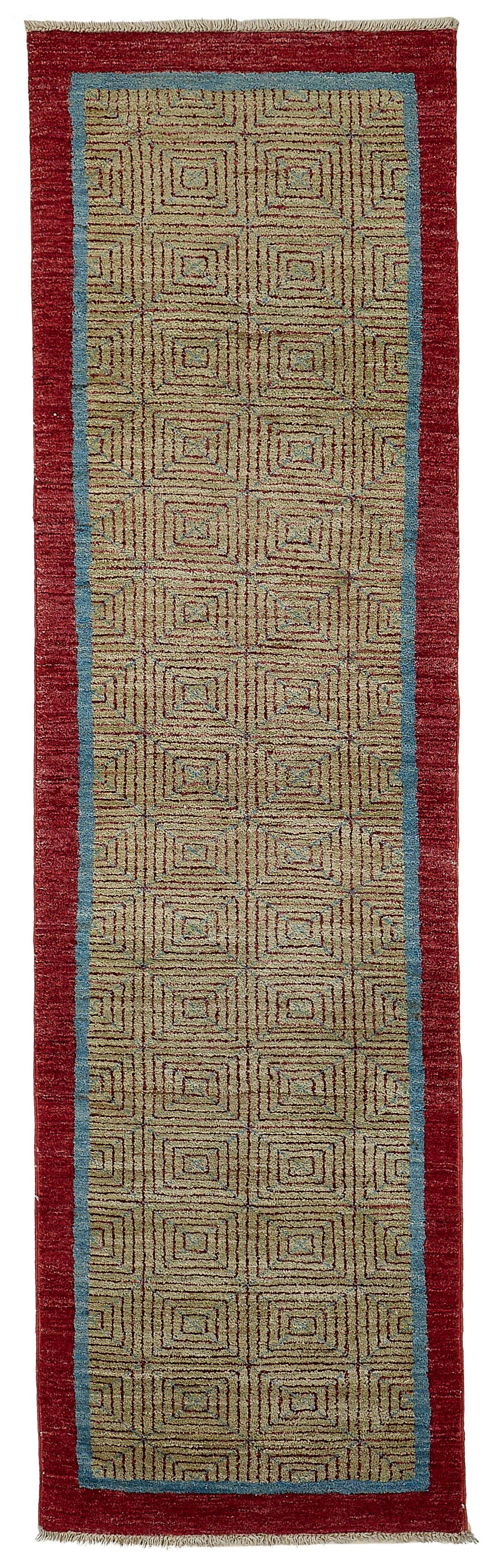 Tapis Oushak en laine noué à la main, 71 cm x 253 cm