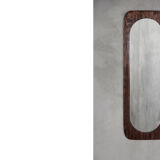 Scandinavian wood wall mirror, 1950s