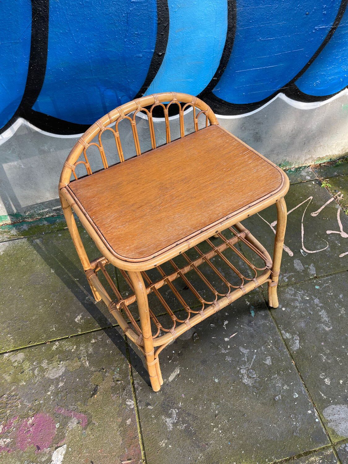 Rattan bedside table