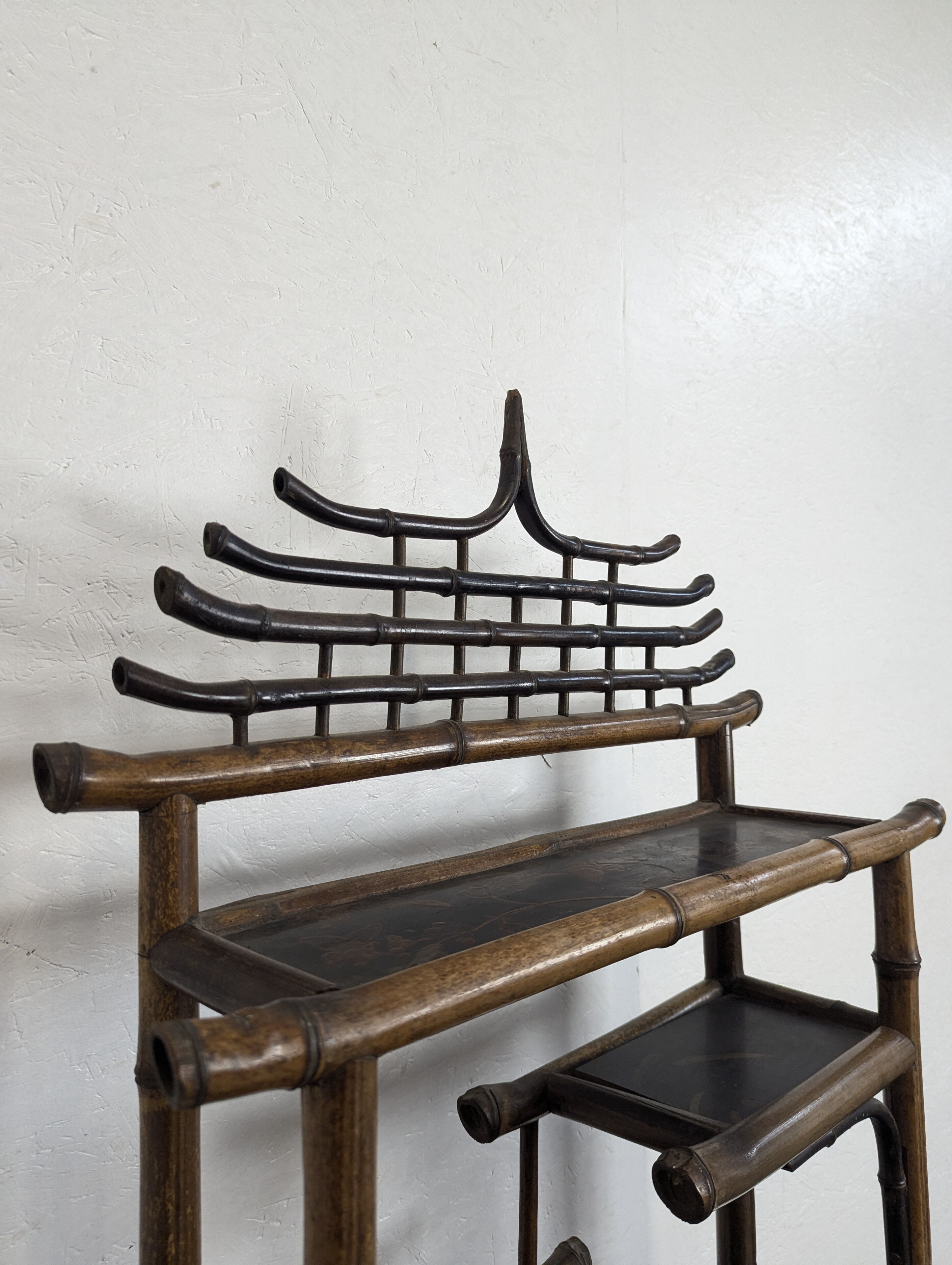 Asian bamboo bookcase