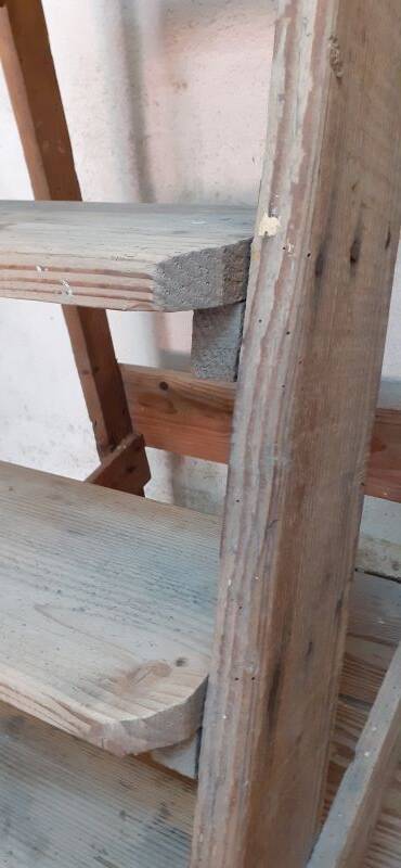 Old stepladder h89cm decorative artisan workshop