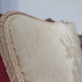 1930s, Danish 3-seater sofa, red furniture velour, furniture mesh.