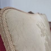 1930s, Danish 3-seater sofa, red furniture velour, furniture mesh.