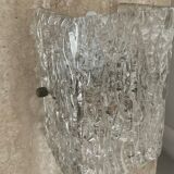 Vintage wall lamp molded glass 70s
