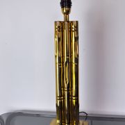 Lampe faux bambou en laiton, France, 1970