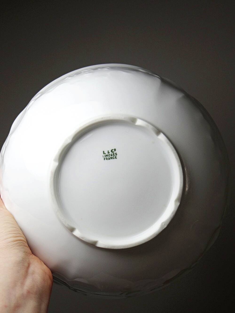 Dessert service Limoges L&Cie Lafarge 12 pieces white porcelain years