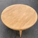 Extendable oval round table renovated in raw Louis XVI oak 200cm