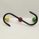 Vintage metal hook and 3 tricolor wooden hooks 40.5 cm