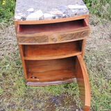 Art deco bedside table wood & marble