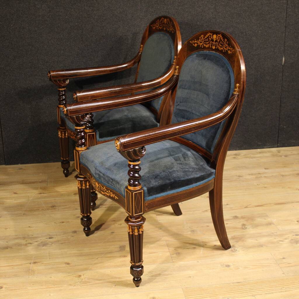 Pair of 19th century French Charles X armchairs