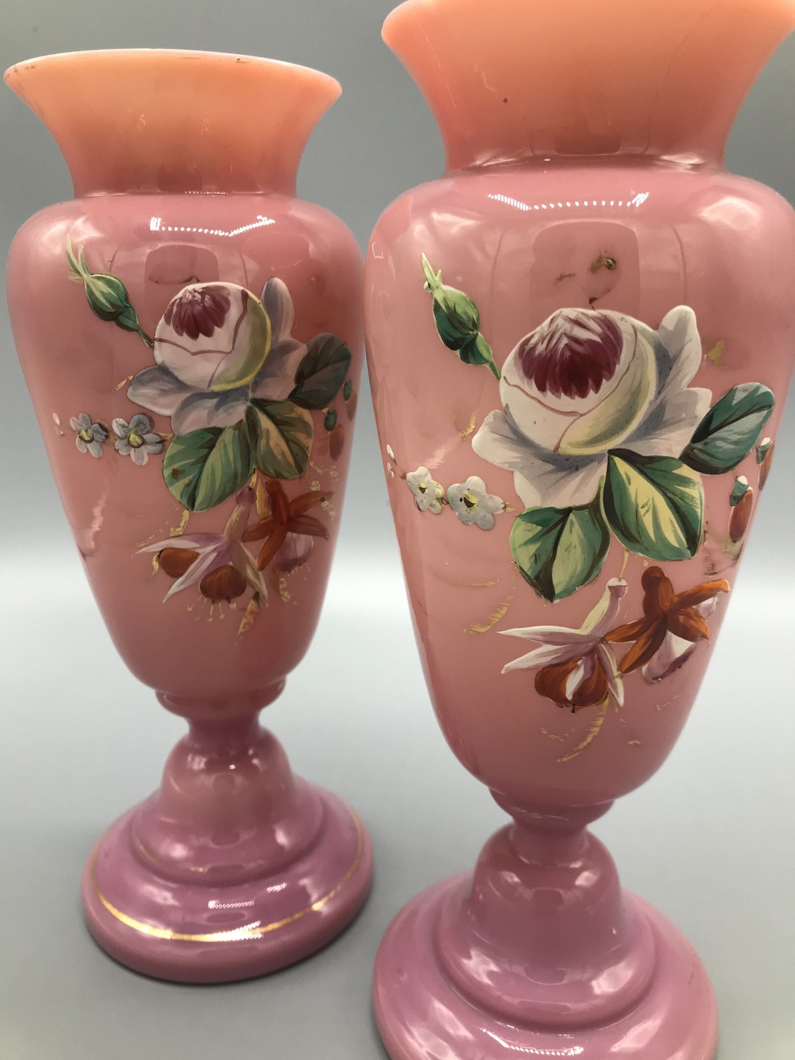 Pair of opaline vases