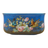 Paris porcelain jardinière with floral and bird decoration, 19th century.