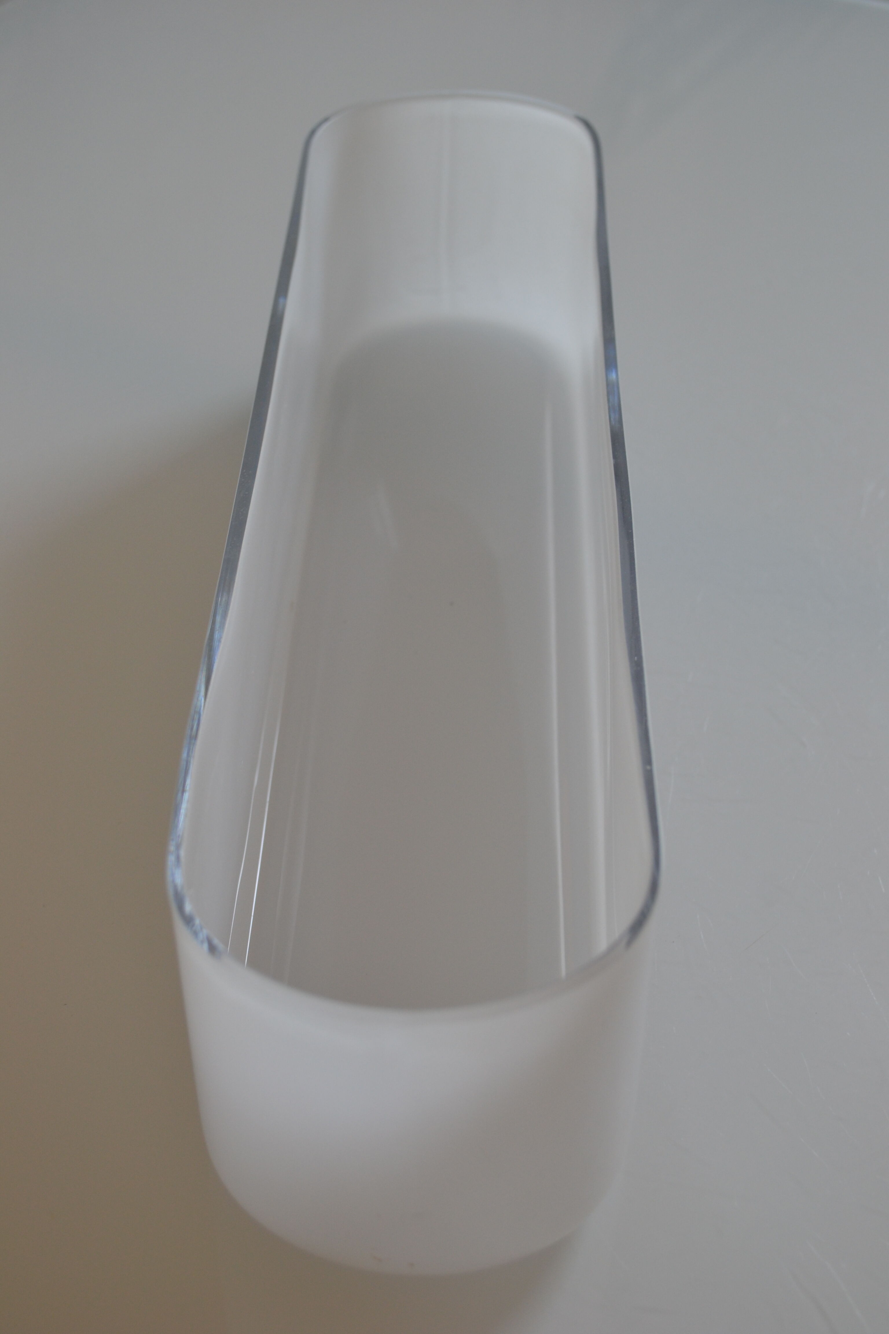 Modernist vase or centerpiece in white glass