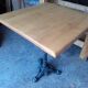 Vintage bistro gueridon table 65/65 cm wood and cast iron