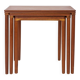 3 Danish nesting tables in teak, 1970s.