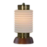 Lampe à poser scandinave avec opaline 1960’s