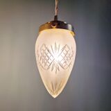 Pendant in satin-finished crystal cut into a point (4 available), early 20th century.