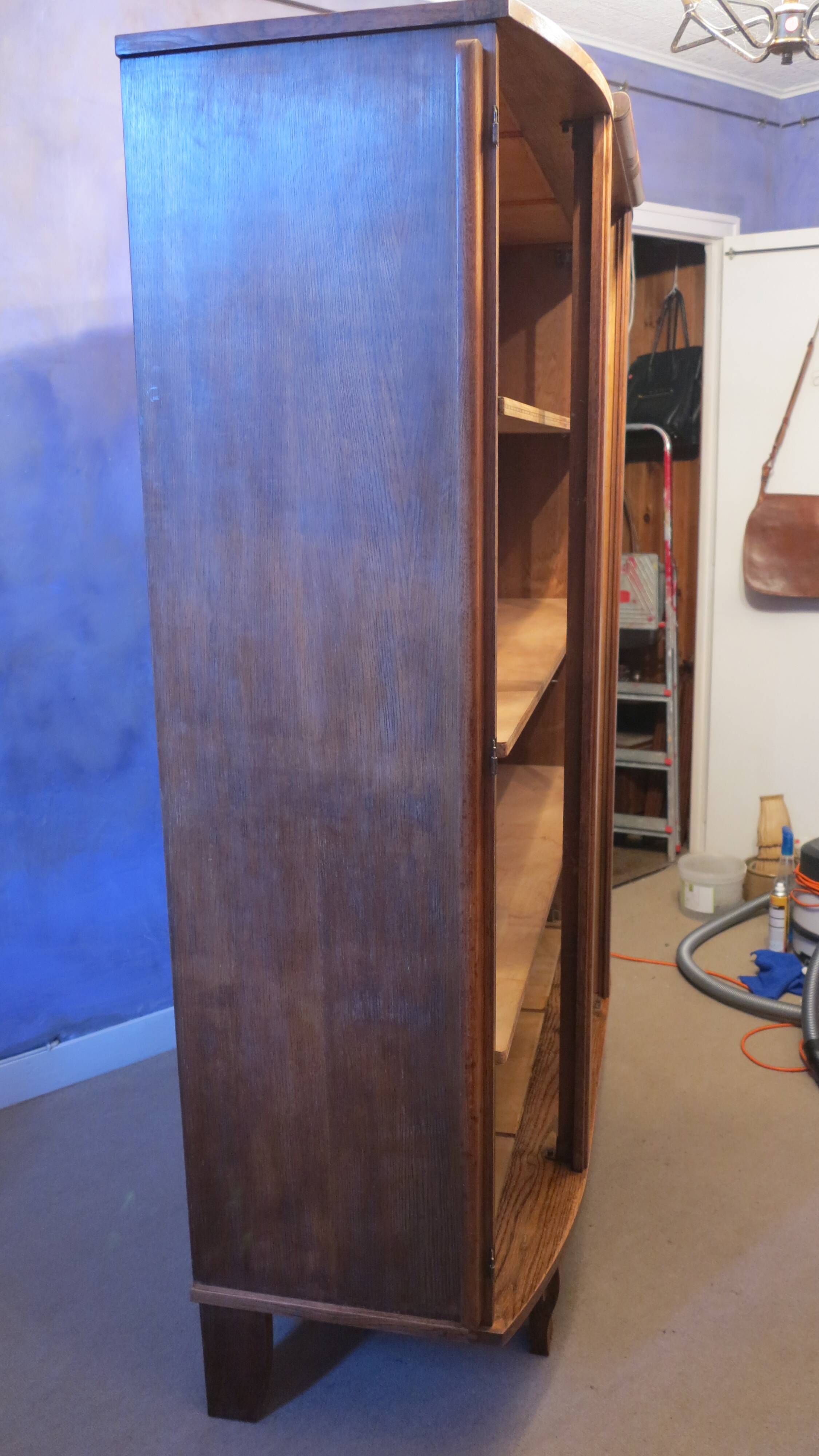 1930s three-door light oak wardrobe