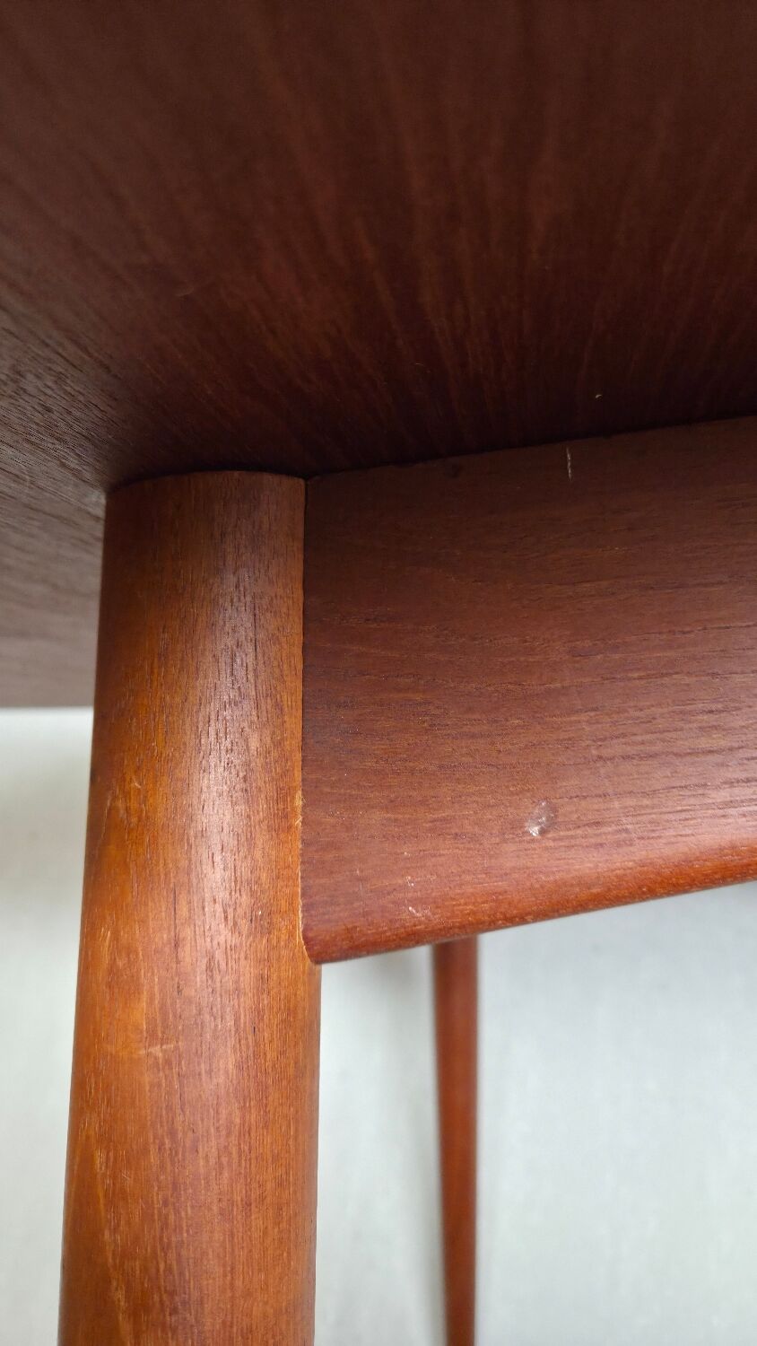 1960 stamped round teak dining table