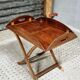Vintage butler tray nautical side table mahogany