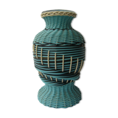 vintage scoubidou vase in wires and glass