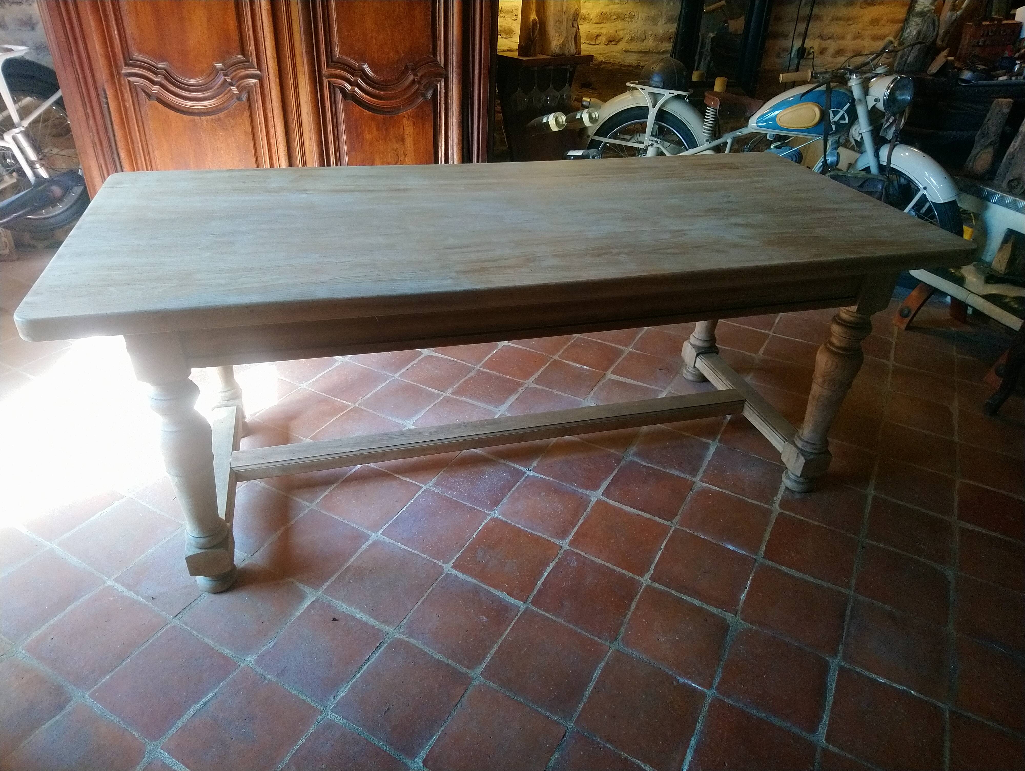 Oak farmhouse table with extensions
