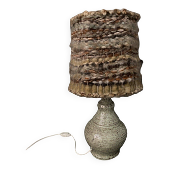 Sandstone ceramic lamp 1970 wool lampshade