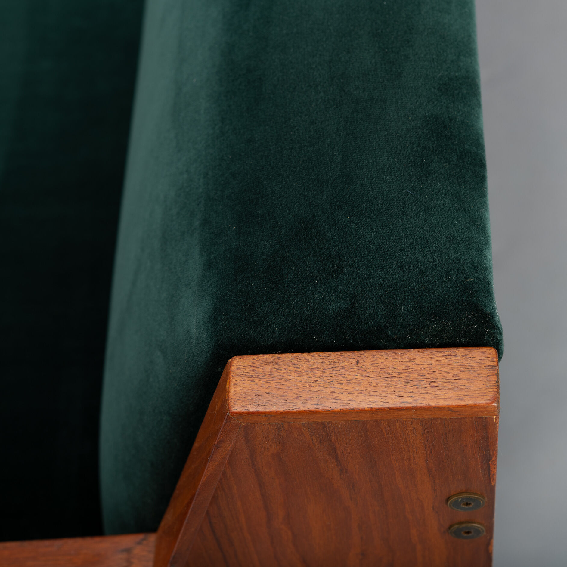 Danish midcentury modern green velvet daybed, 1960s
