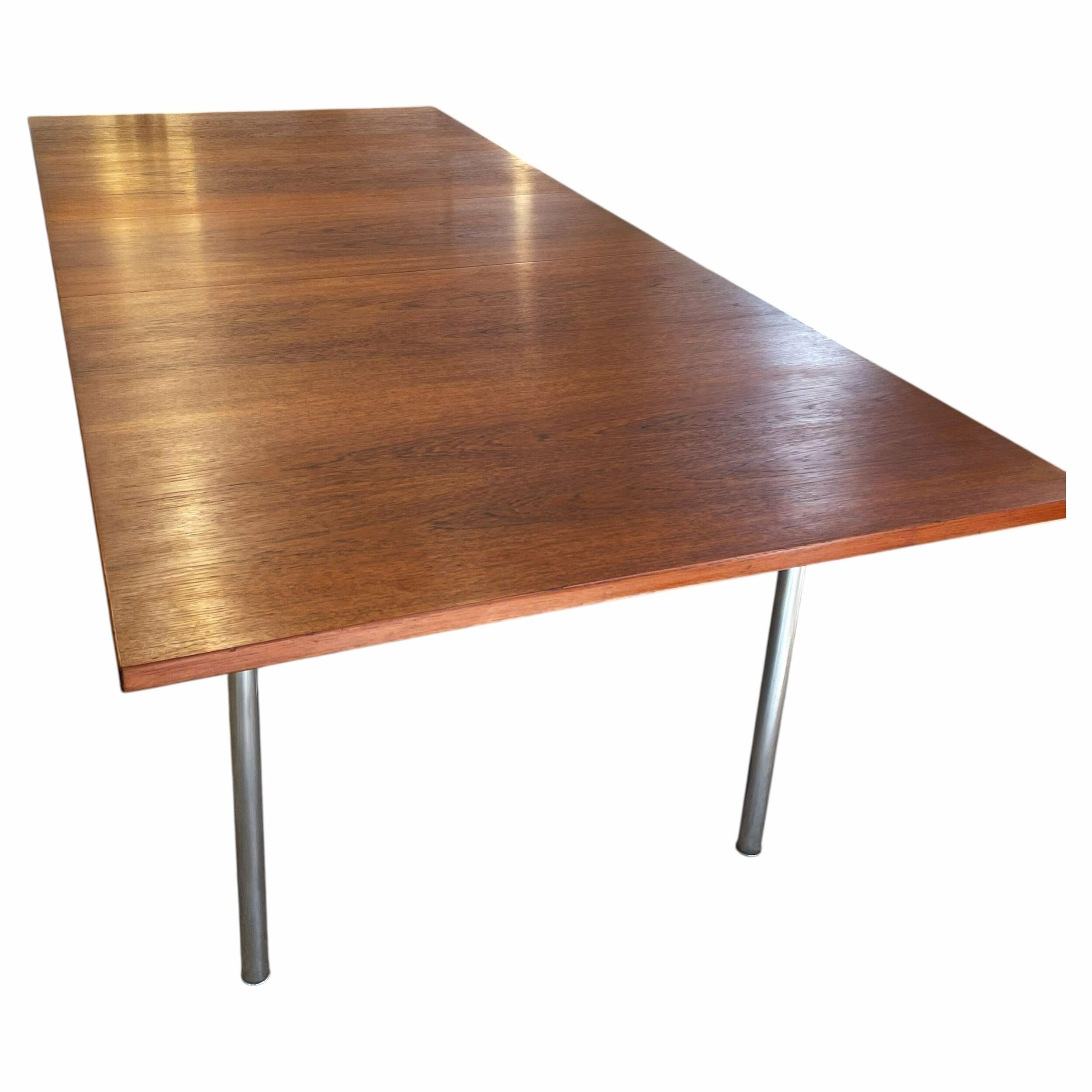 Table model AT-318 in teak and steel by Hans J. Wegner.