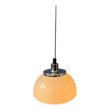 Vintage Guzzini Faro white acrylic glass pendant light