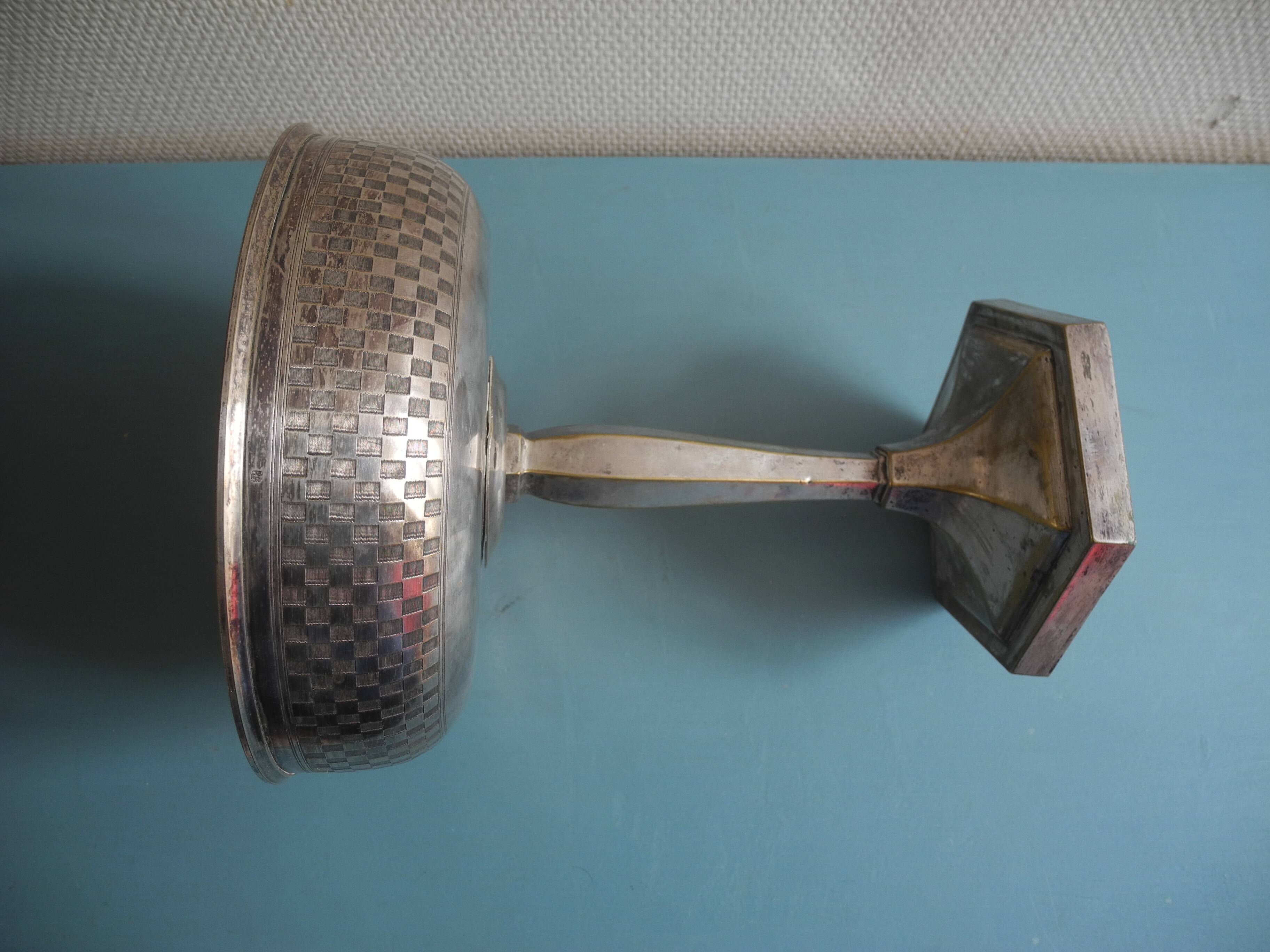 vintage centre table cup silver-plated art deco French silver metal cup