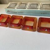 Swedish Design lot of 4 glass vintage ashtrays 1960's
