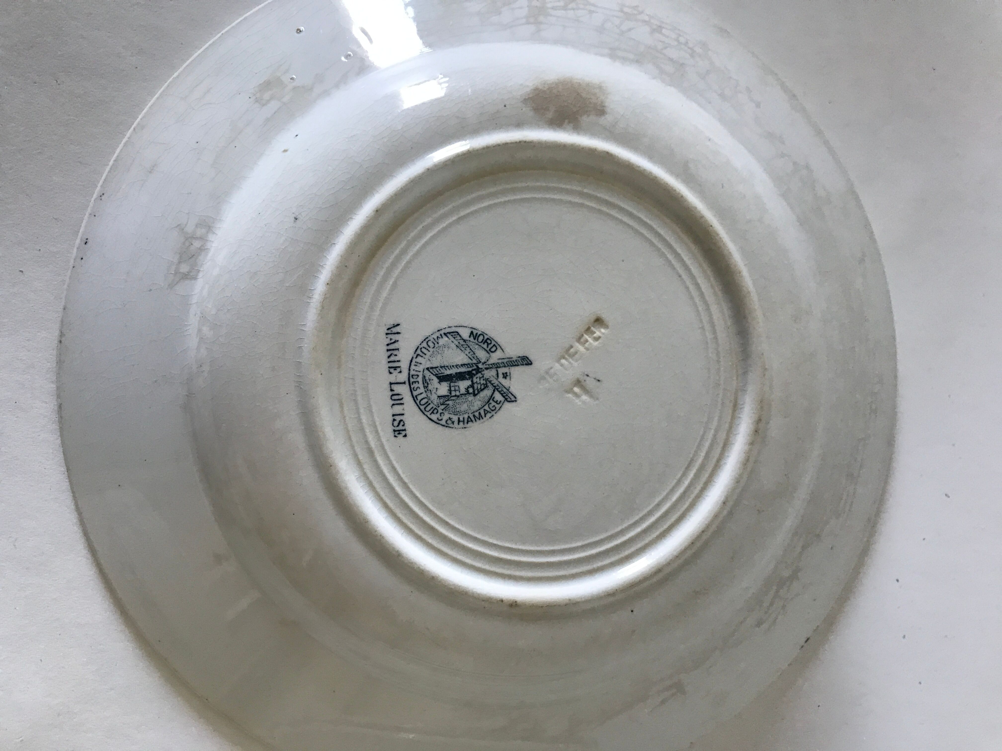 3 hollow plates iron earth Moulin des Loups model Marie Louise dark green