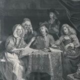 Goldfried Schalcken, The family at the concert, engraving, eighteenth century