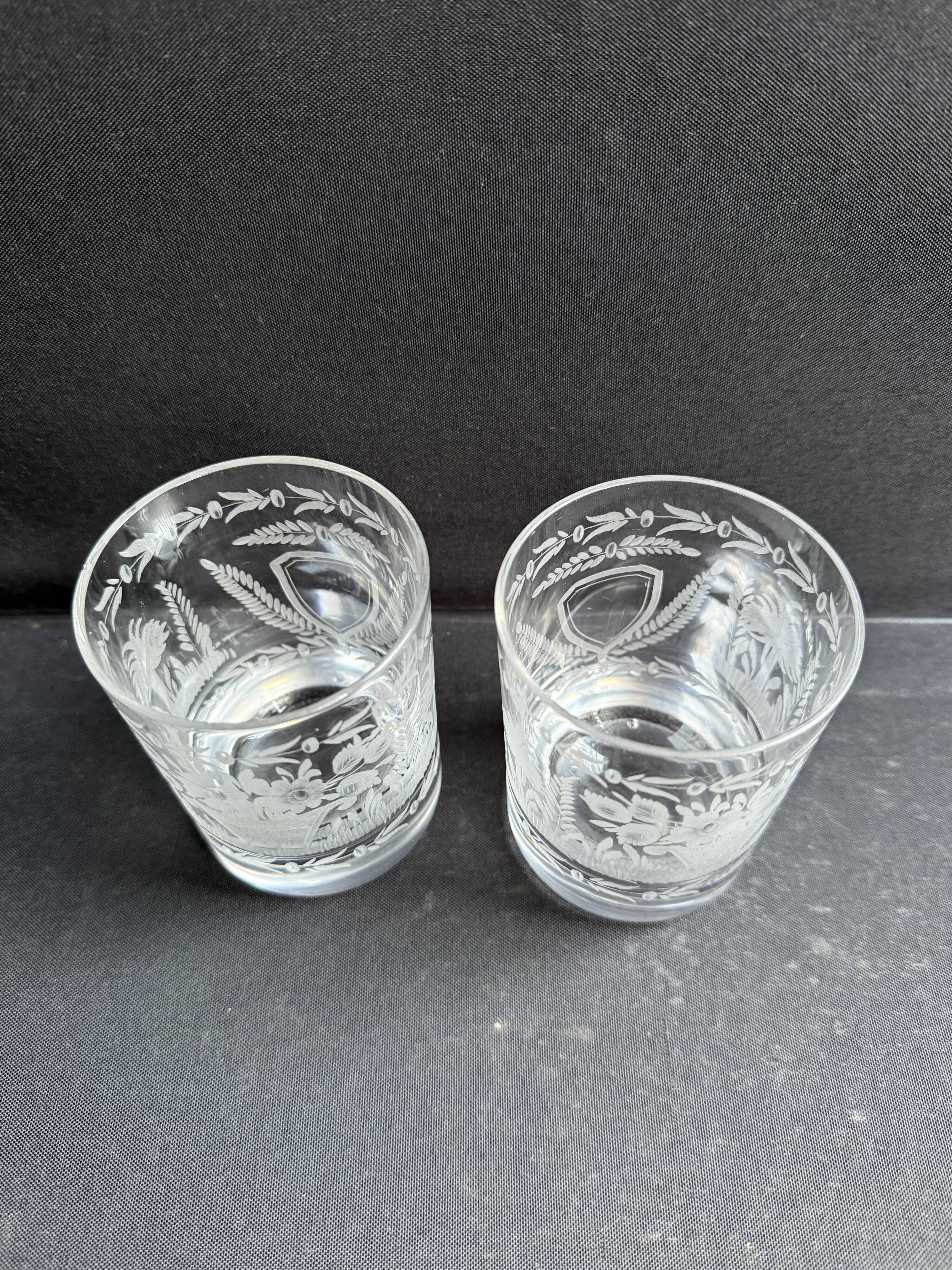 2 Whiskey Glasses – Engraved Crystal
