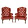Stylish 20thc pair of english leather wing back armchairs c.1970