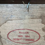 Painting: Oil on panel - landscape with haystacks