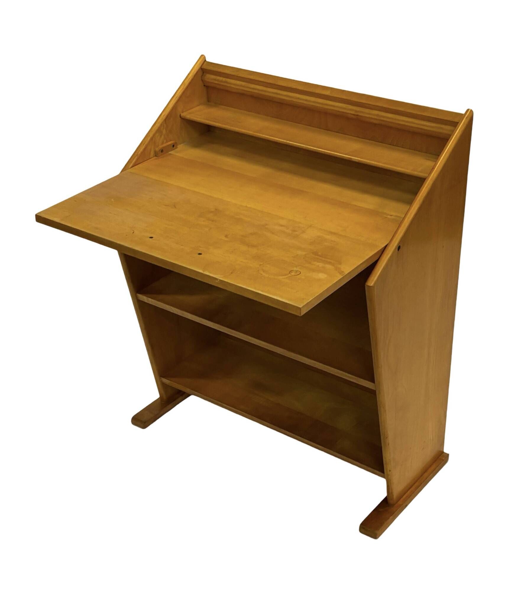 Vintage Oak Secretary Desk by Cor Alons for Den Boer Gouda