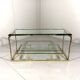 Brass & Bevelled Glass Two Tier Console Table 1970’s