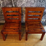 Pair of 1960 pine chairs