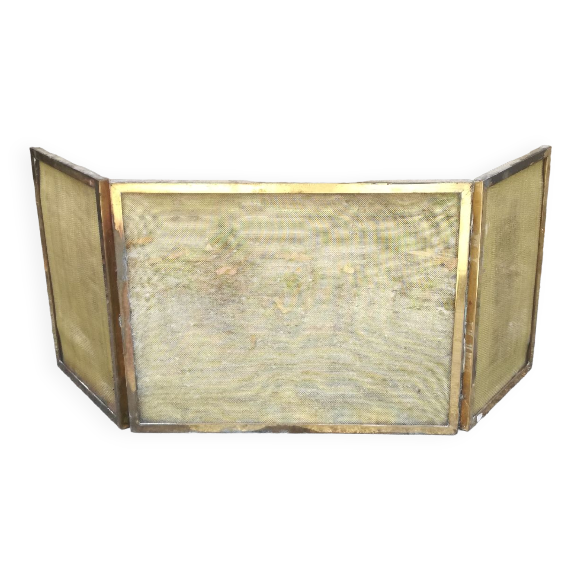 Brass fireplace screen