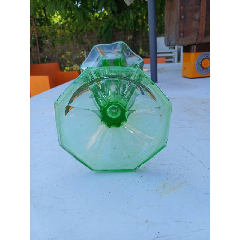 Green glass vase
