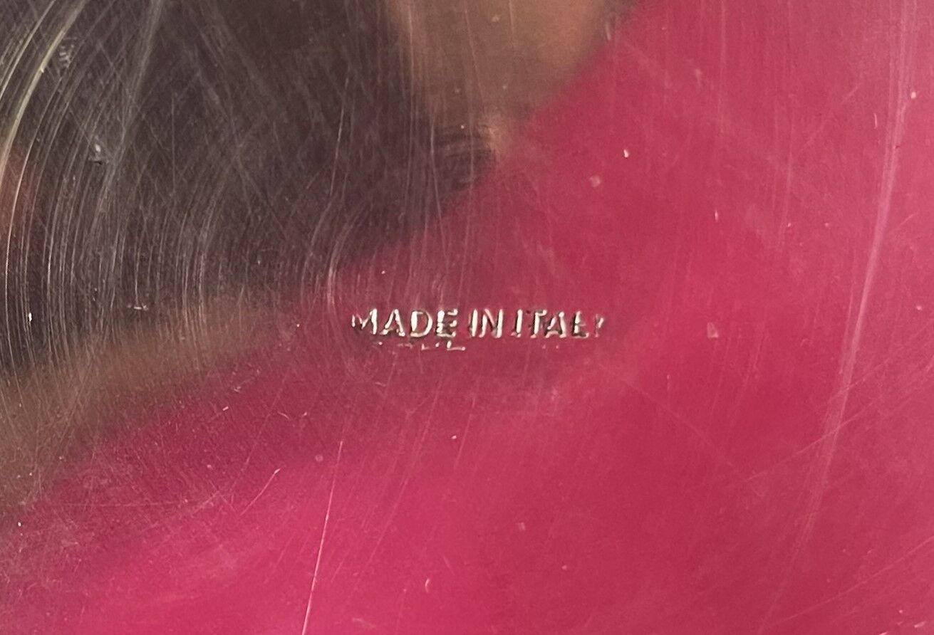 Vase glass and silver metal, Italy 1960