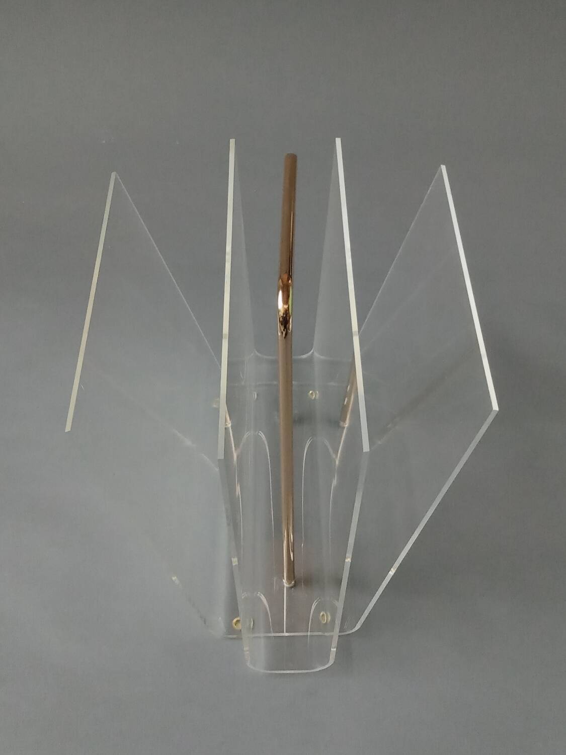 Plexiglas magazine rack by David Lange 1970s